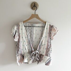 American Eagle Boho Tie Top